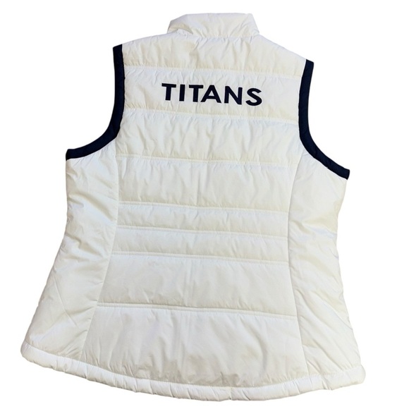 Titans Tennessee NFL White Navy Puffer Vest Women’s XL Football Sports Athlete - Picture 8 of 16